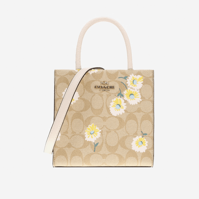 Kouchi（COACH）Qixi gift Women's small tote bag single shoulder handbagPVCMatching leatherC3599IMOTV